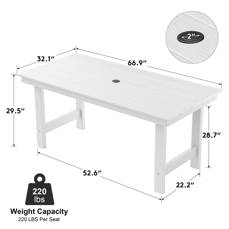 Table de salle à manger Kahn Reata, Blanc