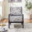 Chaise d'appoint rembourrée avec structure en bois tourné, motif floral