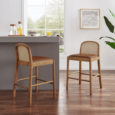 Brishaun Faux Leather Counter Stool