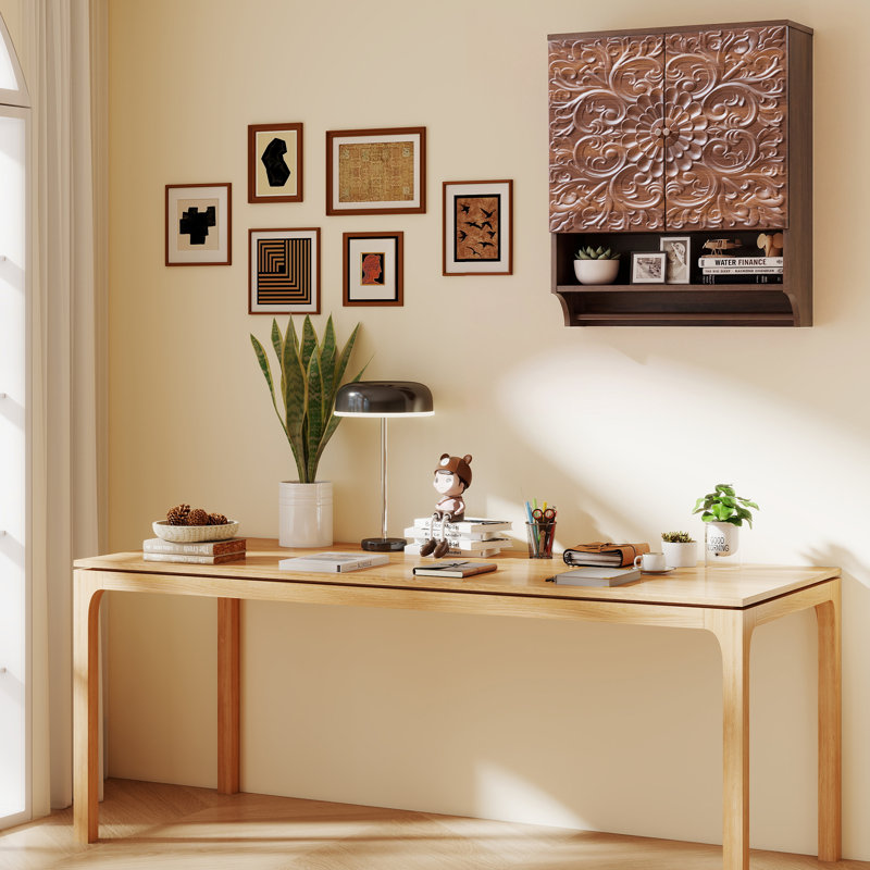 Rangement mural pour armoire de salle de bain, Brun
