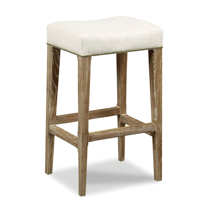 Vintage Upholstered Bar Stool with Solid Wood Frame, Counter Stool (25" Seat Height)