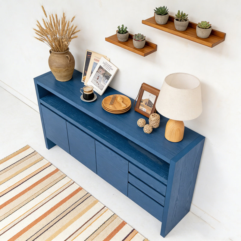 Buffet 60 "à 3 portes avec 3 tiroirs, Navy Blue