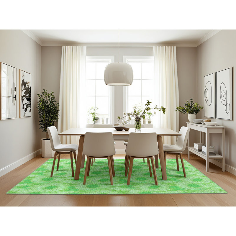 Tapis vert en laine Zimmer, Rectangle 7 pi x 10 pi