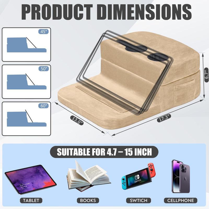 Coussin porte-gobelet pour canapé - lit, canapé, canapé, véhicule récréatif et voiture - peut contenir des boissons, des collations, des télécommandes, des téléphones, des tablettes, des tablettes | Porte-gobelet de lit (beige)