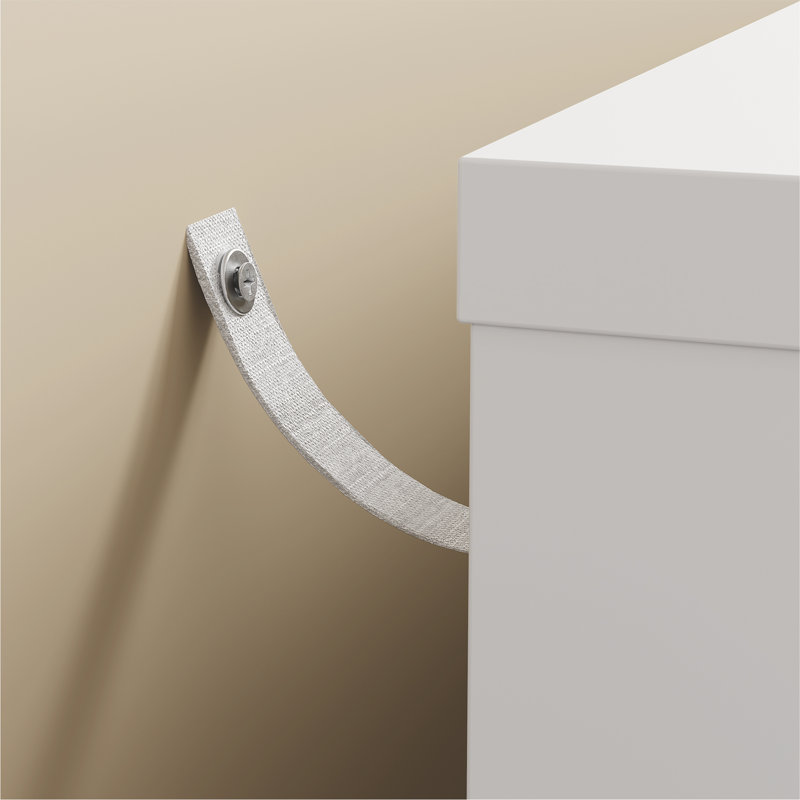 Commode 6 tiroirs 47 po de large avec station de charge, 2 prises CA, 1 port USB et 1 port Type-C , Blanc