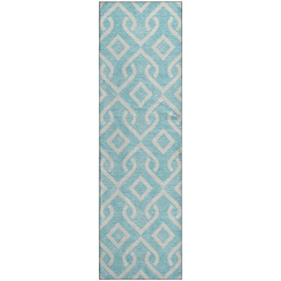 Premium Machine Washable Cerrito Aqua Rug