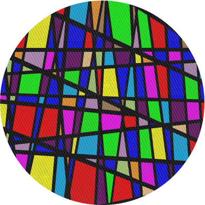 Tapis abstrait vert / bleu / rouge