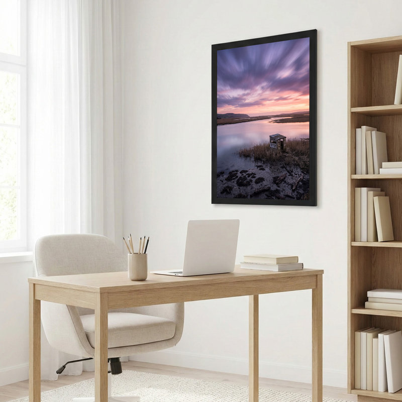 Art mural en bois, "Marshland Under Dramatic", 30"H x 20"W