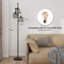 Industrial Floor Lamp 3 Dimmable Lights, Standing Reading Light Lamp For Bedroom, Living Room