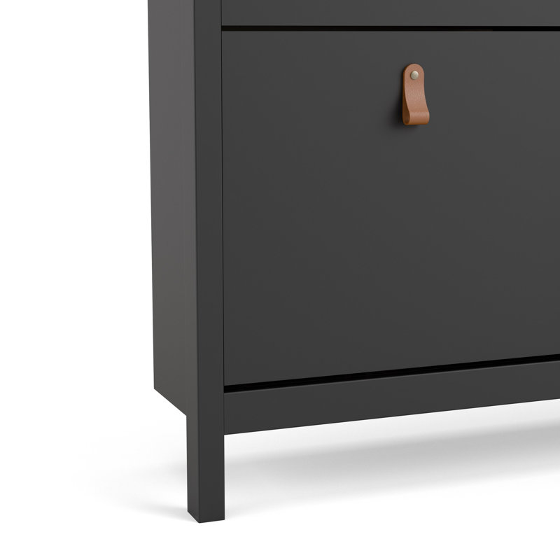 Cynteria 16 Pair Shoe Storage Cabinet, Black