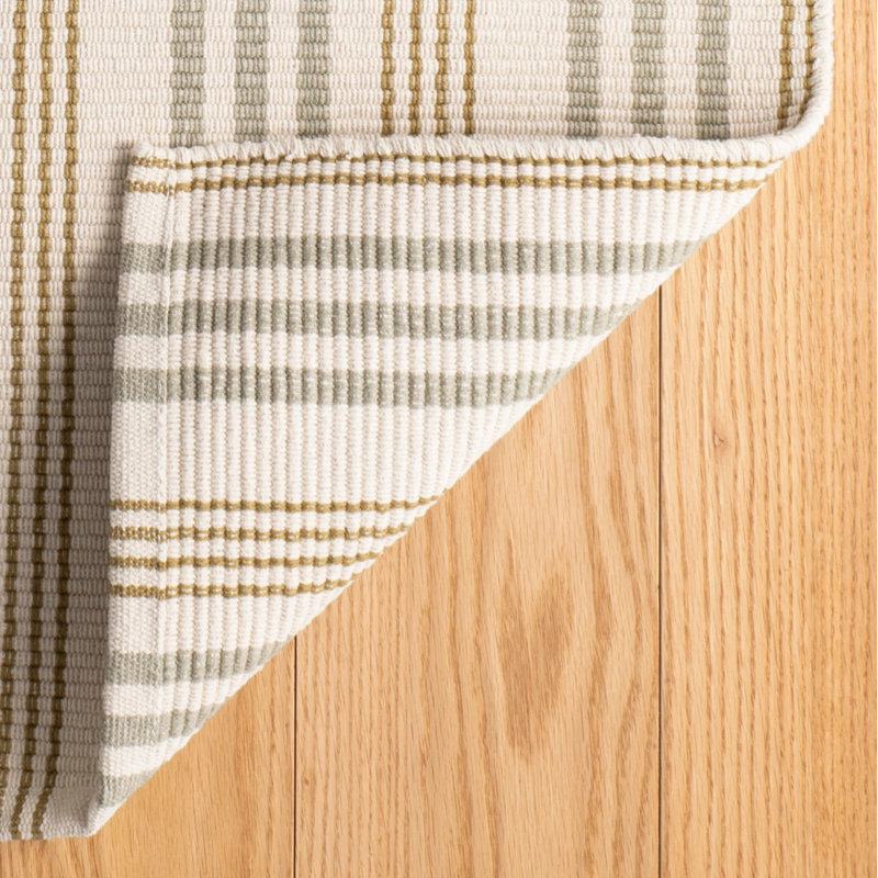 Olive Branch Handwoven Cotton Rug, Rectangle 8'6" x 11'6"
