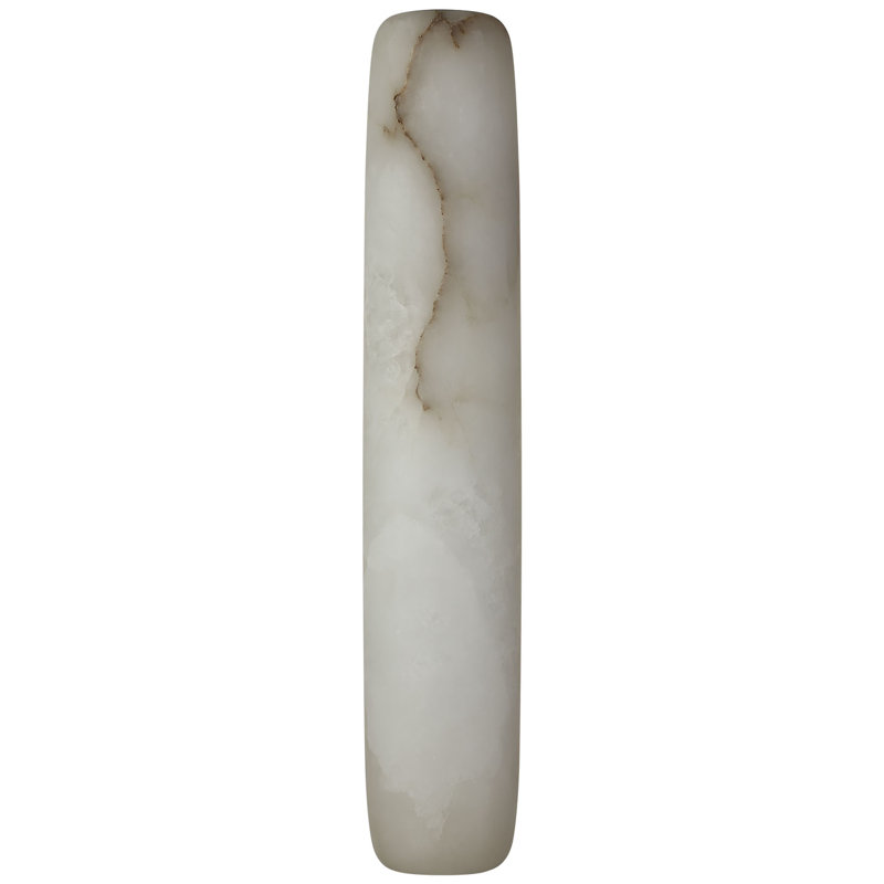 Kelly Wearstler Formosa 26" Linear Sconce, 25.75" H x 4.75" W x 3.25" D, Alabaster/Antique-Burnished Brass, 1600 W