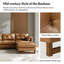 Canapé modulaire réversible Mid-Century en cuir véritable L 101 po Amando-1824188635