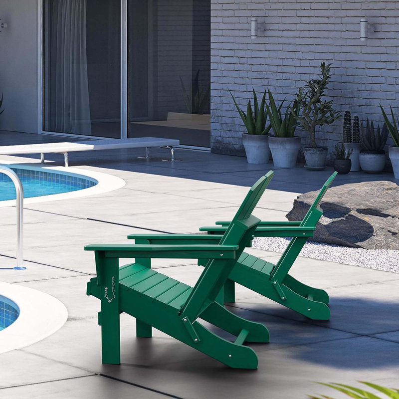 Folding Adirondack Chair,Relaxing Stackable Arm Rest Ergonomic Hdpe All-Weather Adirondack Chair