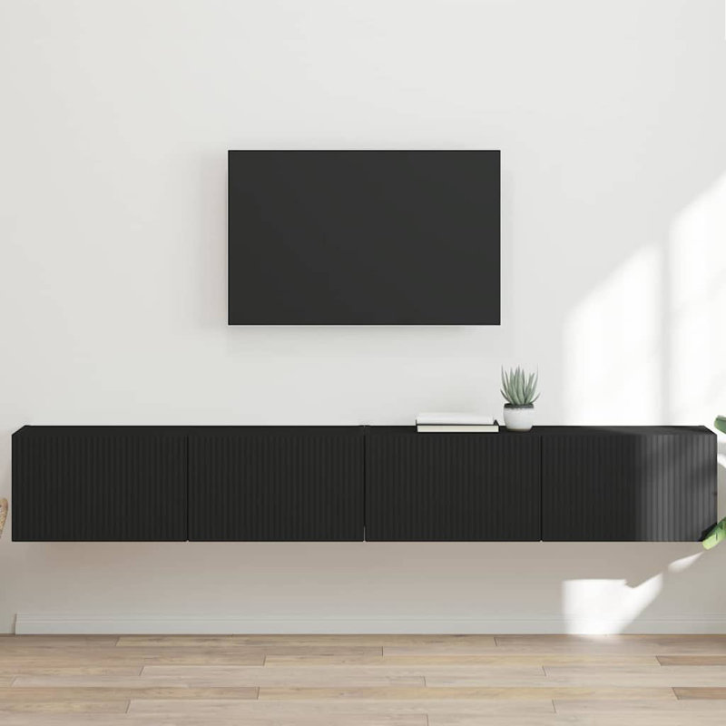 Unfinished TV Stand, 29.5cm H x 98cm L x 31cm W, Black