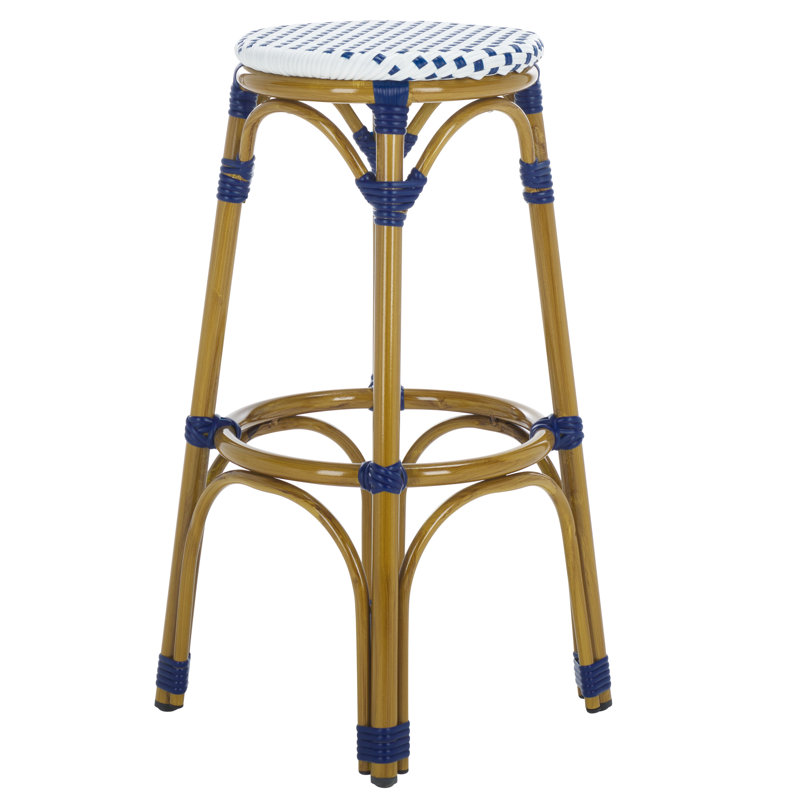 Tabouret de bar 30 po Goldmann, Bleu / blanc