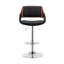 Mid-century Adjustable Height Bar Stool with Arms in Faux Leather and Metal-1959663875-1959663878