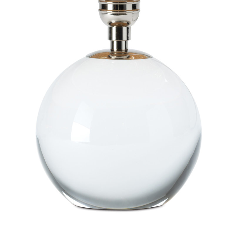 Giorgio Crystal Mini Lamp (Natural Brass with Rattan Shade), Polished Nickel/Clear