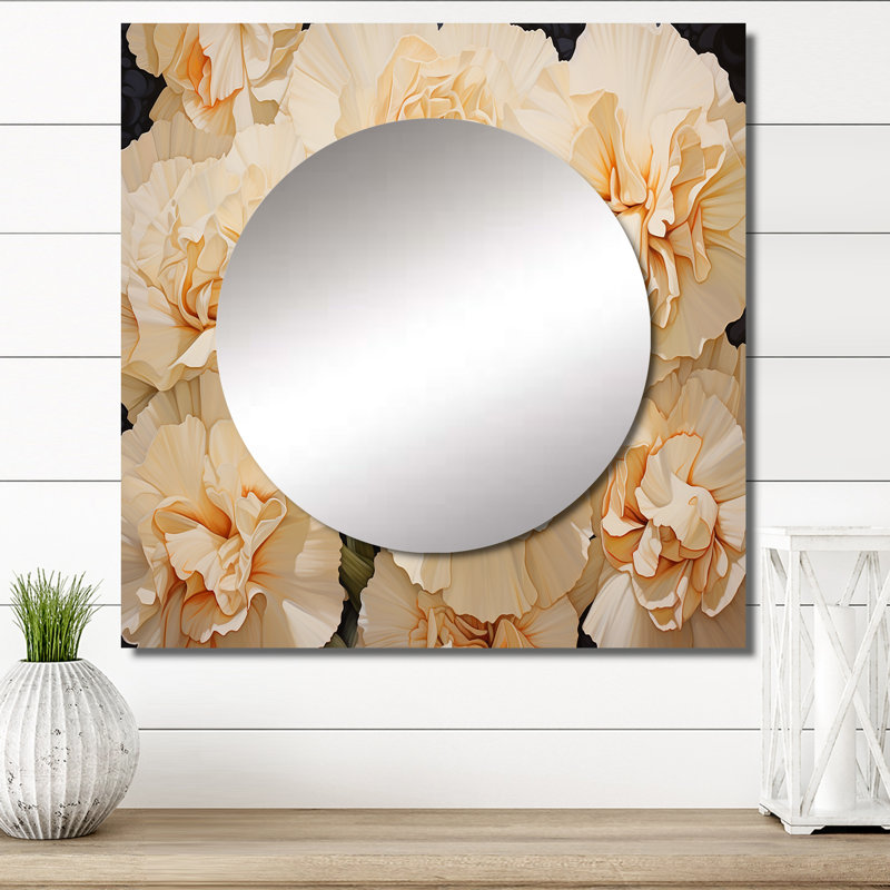 Miroir carré avec œillets Emilliana, 36 po x 36 po