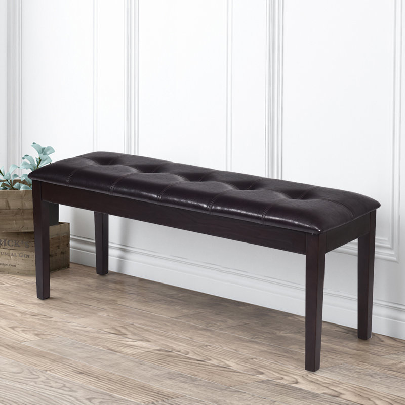 Ouarzazate Faux Leather Upholstered Bench, Brown