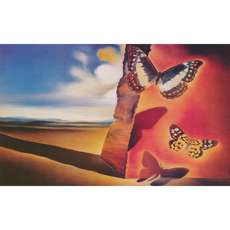 Paysage aux papillons, vers 1956, H 15 po x l 24 po