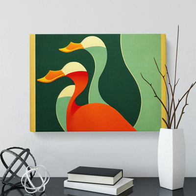 Ducks Deco Abstract - Wrapped Canvas Print