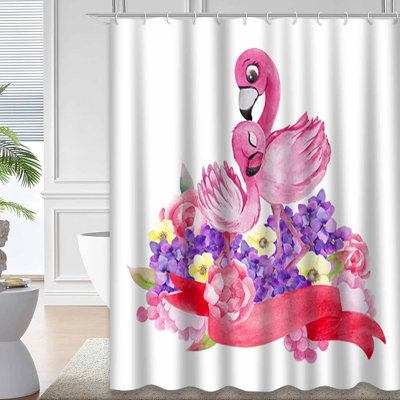 Aquarelle, maman mignon, flamant rose, ruban de bébé, feuilles, art animalier avec 12 crochets