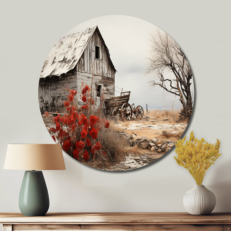 Maynard - Paysages d'art rond en métal, H 23 po x l 23 po