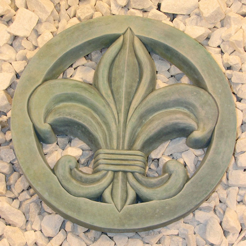 Fleur De Lis Stepping Stone, Copper Patina