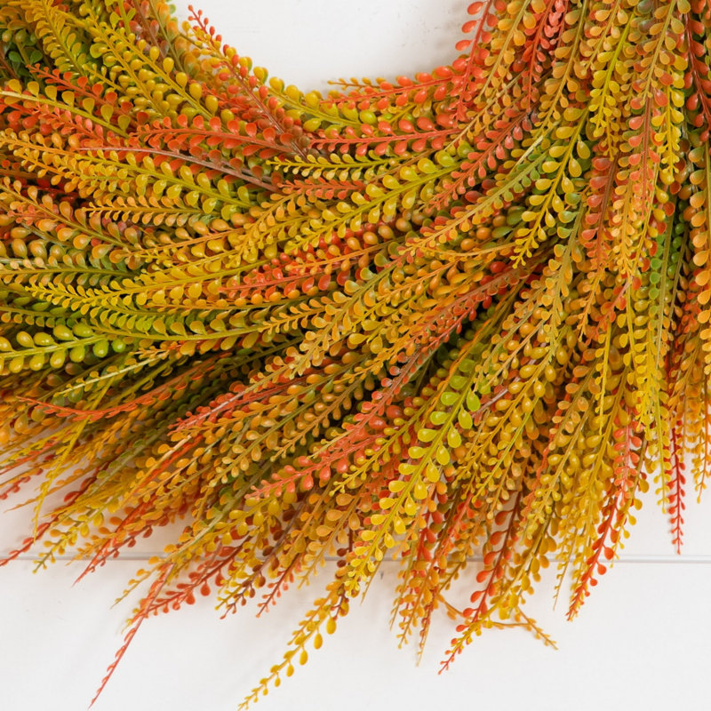 28in. UV Artificial Fall Wheat Grass Wreath