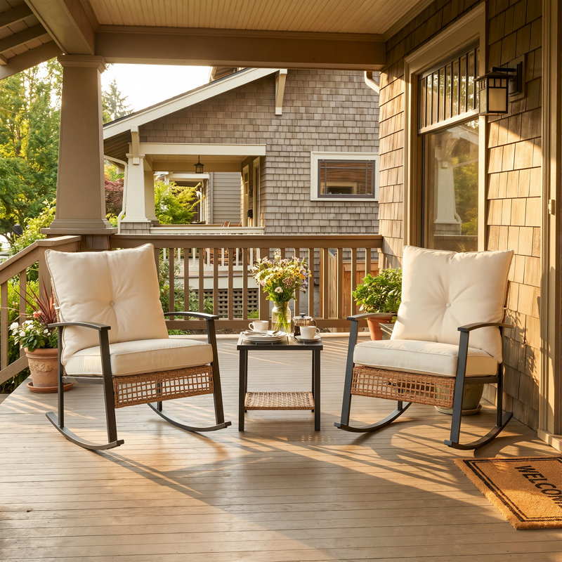 Garden Chair with Cushion, White
