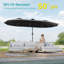 Ruhena 180" × 108" Lighted Market Umbrella Rectangular Patio Umbrella-1422597092
