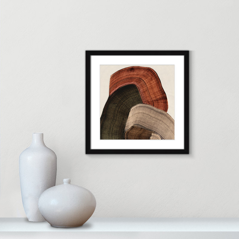 «Folded Earth I» par Casa Fine Arts, L 17 po x H 17 po, Imprimé mat, Noir satiné