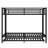 Metal Bunk Bed with Trundle, Black-114313891