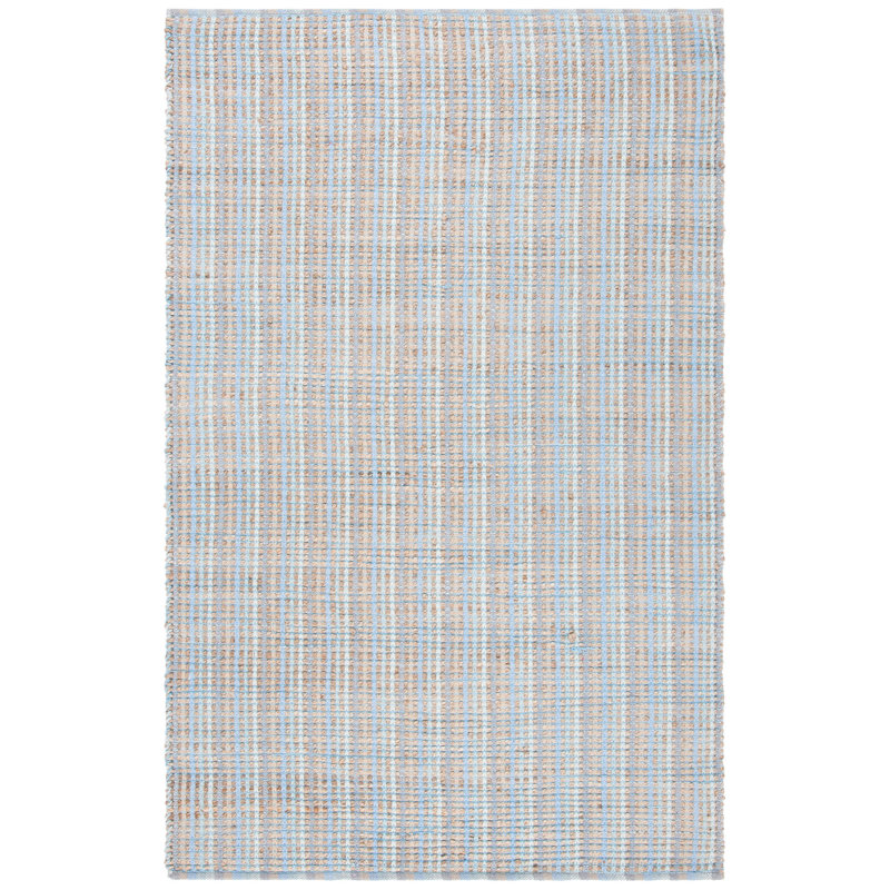 Tapis rayé en jute / coton tissé à la main Doleman, Rectangle 3 pi x 5 pi
