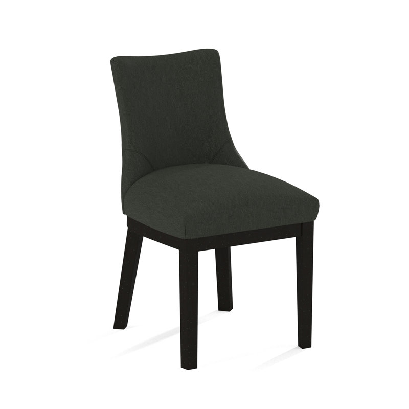Upholstered Dining Chair, Salvador Asphalt, White