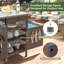 Chariot de barbecue extérieur avec plateau en acier inoxydable-1897486929