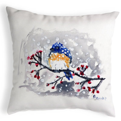  Bird and Snow Indoor/Outdoor Lumbar Pillow