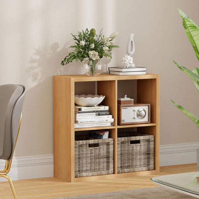 25"H x 25"W  4 cube bookcase, open-shelf storage unit