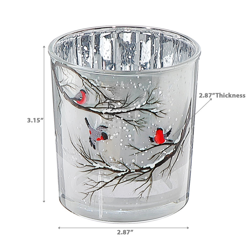 Bougeoir en verre grand oiseau - ensemble de 2, H 3 po x l 3 po x P 3 po