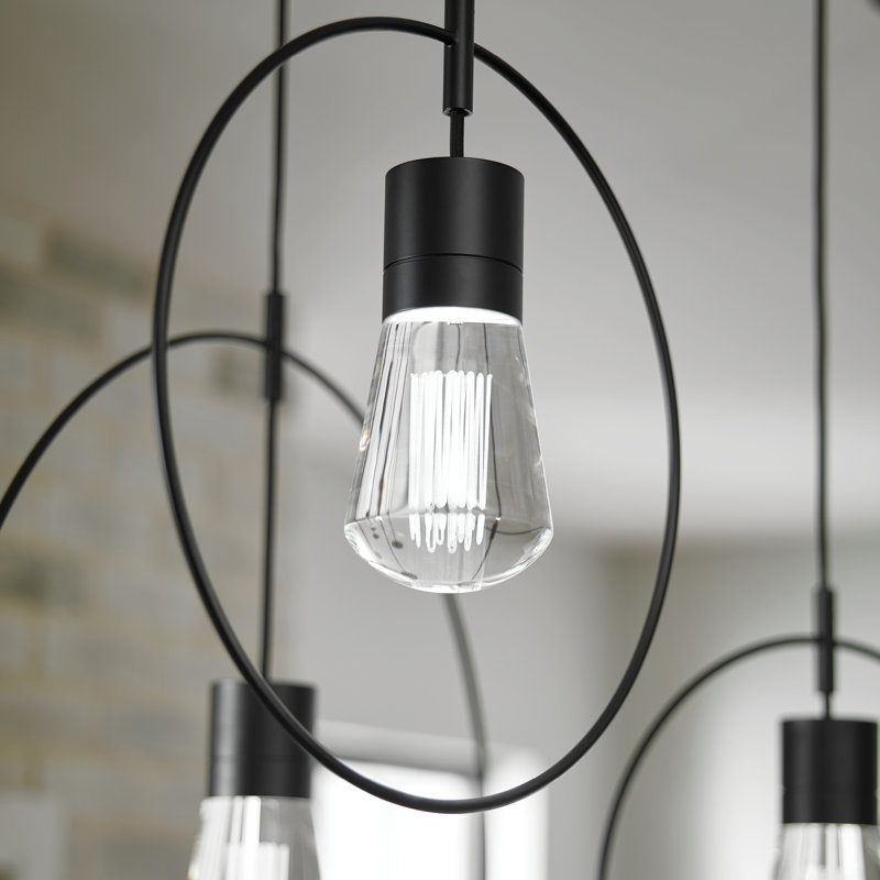 Alva LED Pendant, 151.6" H x 7.1" W x 14" D, Black, 1