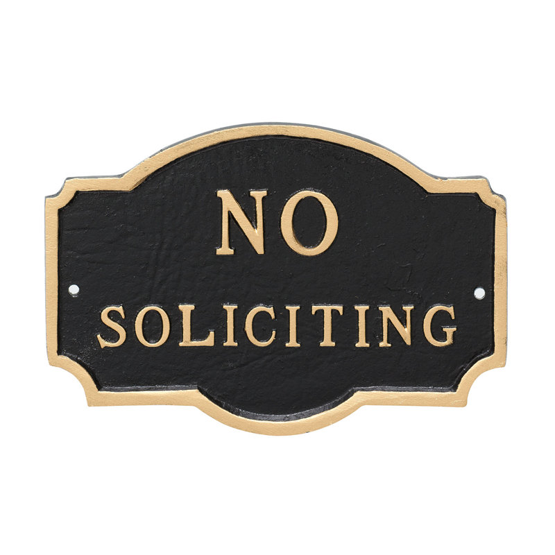Plaque de jardin Petite Solague, Noir / or, H 4,5 po x l 7,15 po