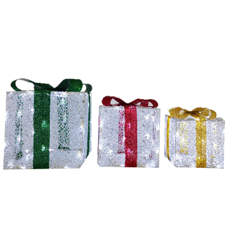Décoration de noël boîte à cadeau del 100 paillettes filé