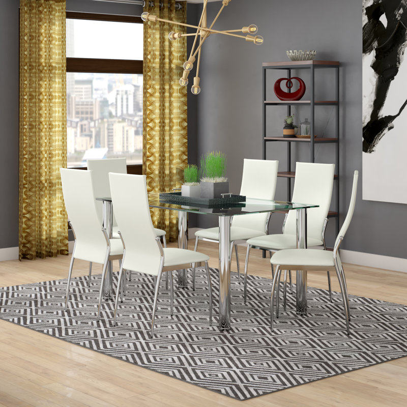 Ensemble repas pour 6 personnes Coetta, Argent/blanc