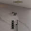 Système de pomme de douche thermostatique double, robinet de pluie à DEL 12 po avec pomme de douche à fixation au plafond et douchette de 6 po-89831846