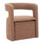 Fauteuil d'appoint et repose-pieds Atria brun fauve