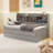 Wooden Captain Bed With Built-In Bookshelves,Three Storage Drawers And Trundle-1933227926-1933227925