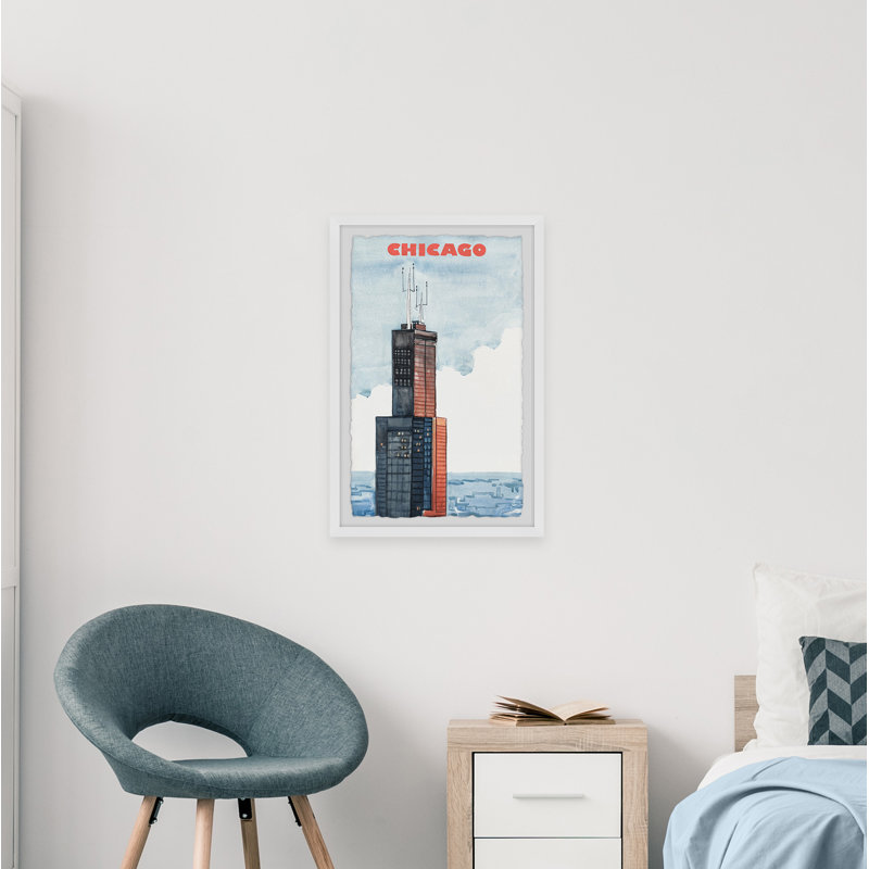Spectacular Willis Tower - Cadre photo, reproduction d'art sur papier, H 30 po x l 20 po x P 1,5 po