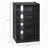 5-Tier Media Stand Cabinet with 3-Level Adjustable Shelves Tempered Glass Doors Cable Management