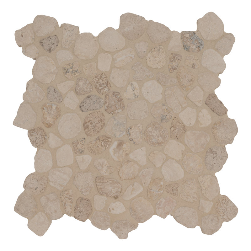 Marvella Pebble 12 in. x 12 in. Natural stone Mosaic Floor and Wall Tile, Roman Taupe